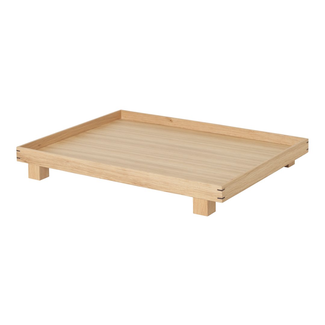 Ferm Living Bon Wooden Tray - Natural Wood Serving Tray for Dining, Kitchen, Coffee Table Decor | Perfect for Breakfast, Cheese Boards, and Home Organization