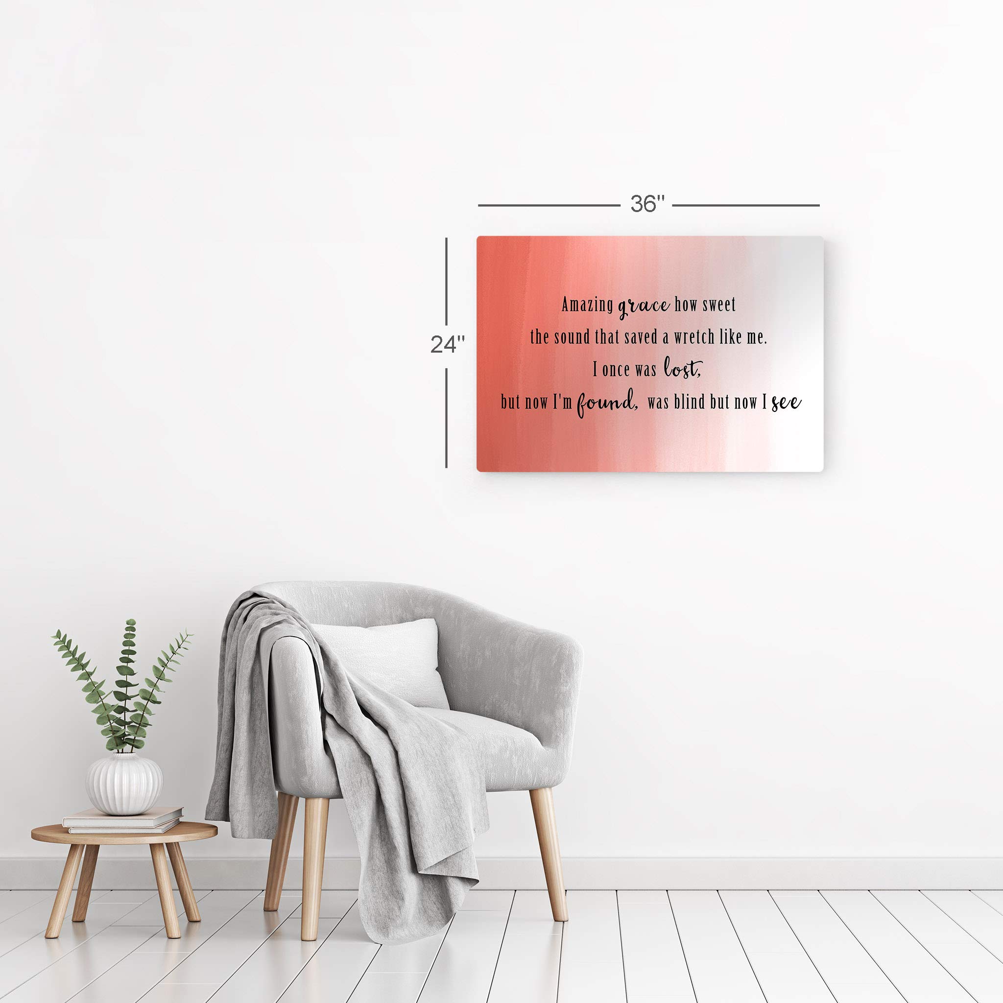 Amazing Grace Metal Print - Motivational & Inspirational Quote Wall Art - 24x36 Ready to Hang Home Decor - Made in USA - Perfect for Living Room, Bedroom & Office Decor