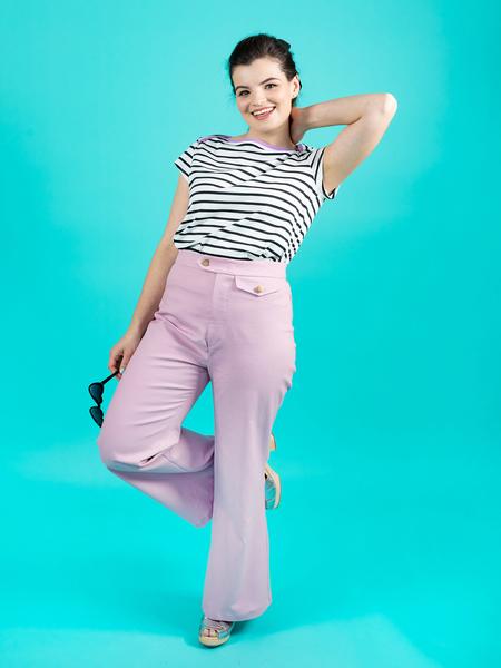 Tilly and the Buttons Jessa Trousers & Shorts - Women's High Waist Wide Leg Pants & Summer Shorts for Casual Wear, Office, Travel & Everyday Outfits