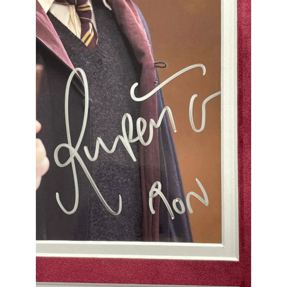 Authentic Daniel Radcliffe & Rupert Grint Signed Harry Potter 8x10 Photo - Framed with COA & PSA BAS Certification - Perfect for Movie Memorabilia Collectors and Potterhead Home Decor