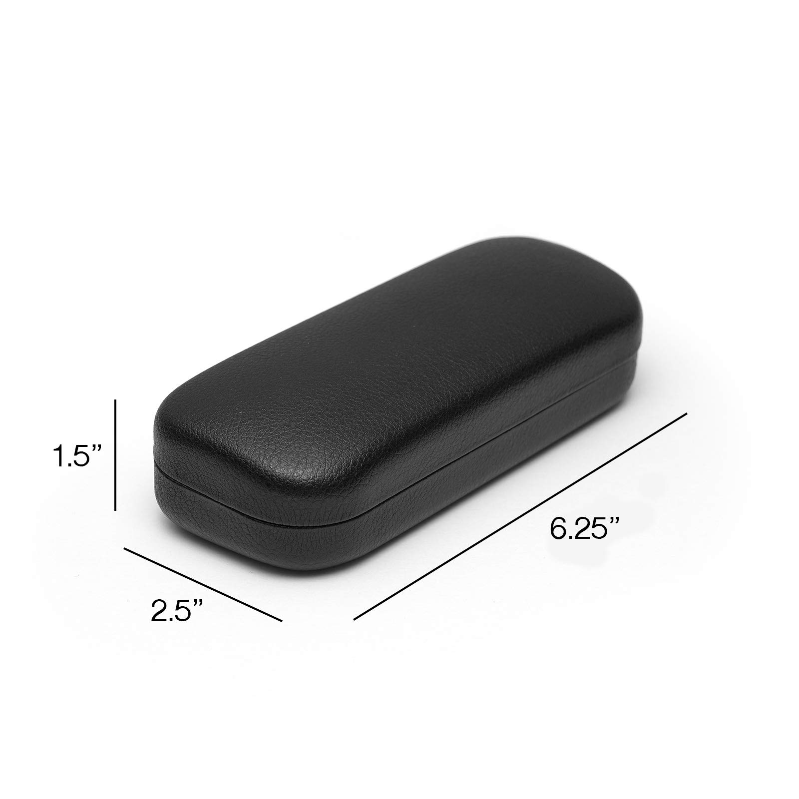 Premium Large Faux Leather Eyewear Case - Hard Shell Glasses & Sunglasses Storage Holder for Men & Women | Travel, Home, Office Organization Accessory
