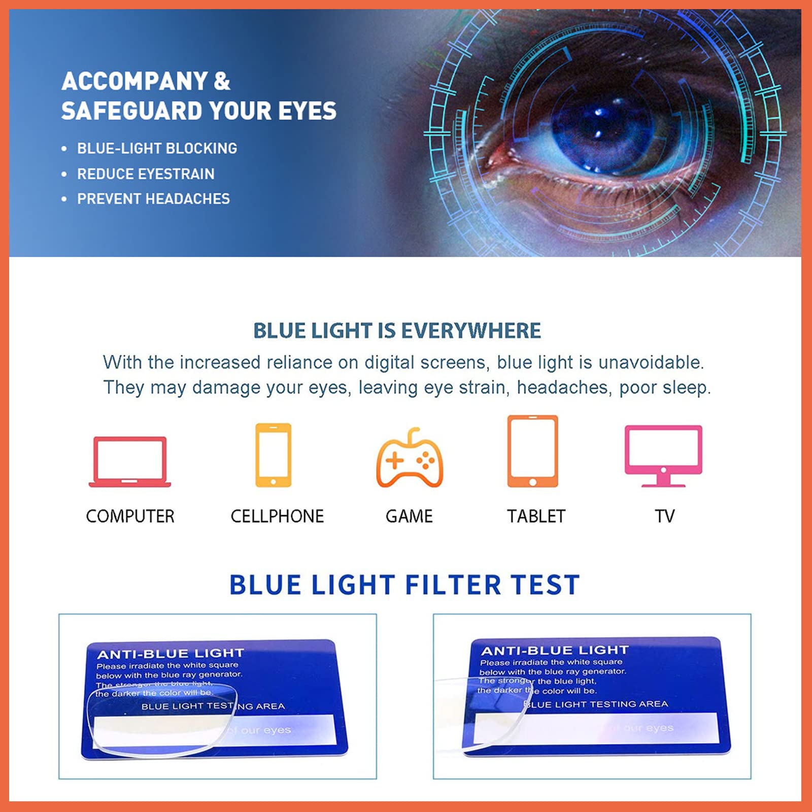 Henotin 6 Pack Blue Light Blocking Reading Glasses for Women & Men - Stylish Computer Readers with Leather Case - Perfect for Office Work, Gaming & Screen Time