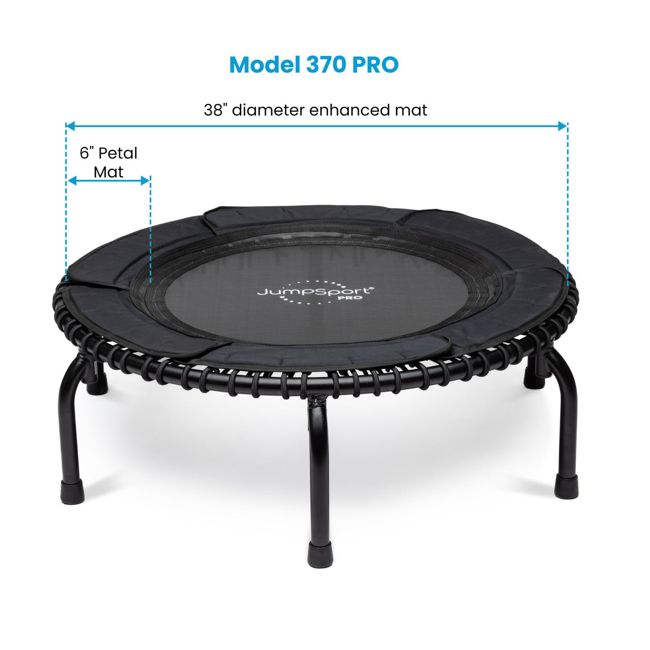JUMPSPORT 370 PRO Fitness Trampoline with Safety Enclosure - 39 Inch Rebounder for Home Gym, Cardio Workout & Kids Play | Indoor/Outdoor Exercise Equipment for Adults & Children