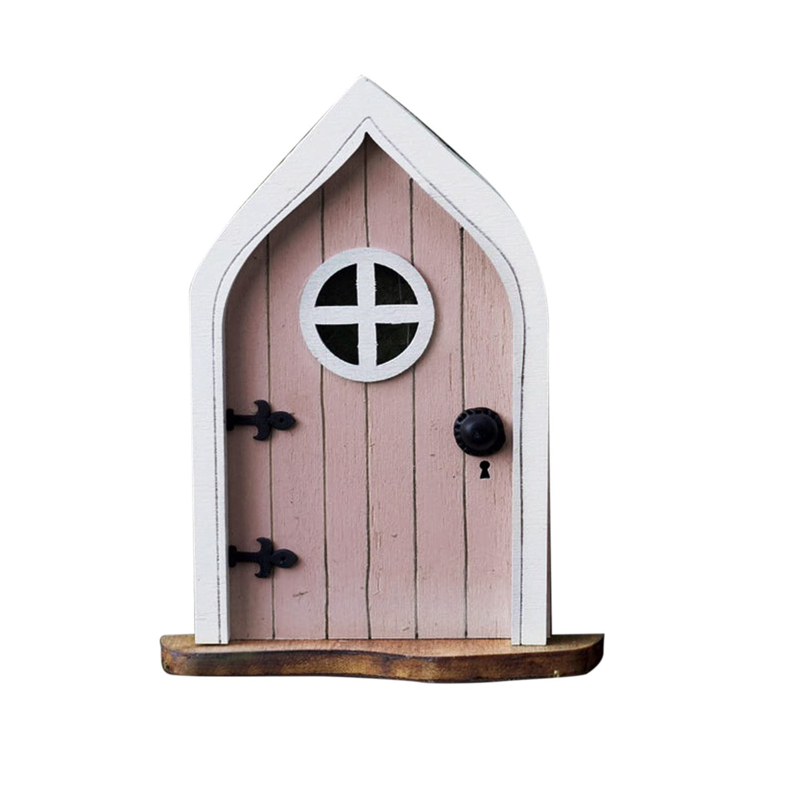 Miniature Fairy Garden Wooden Doors & Windows - Cute Pink Tree Fairy Doors for DIY Garden Decor, Yard Art & Sculpture - Perfect for Fairy Gardens, Tree Trunks & Outdoor Decorations