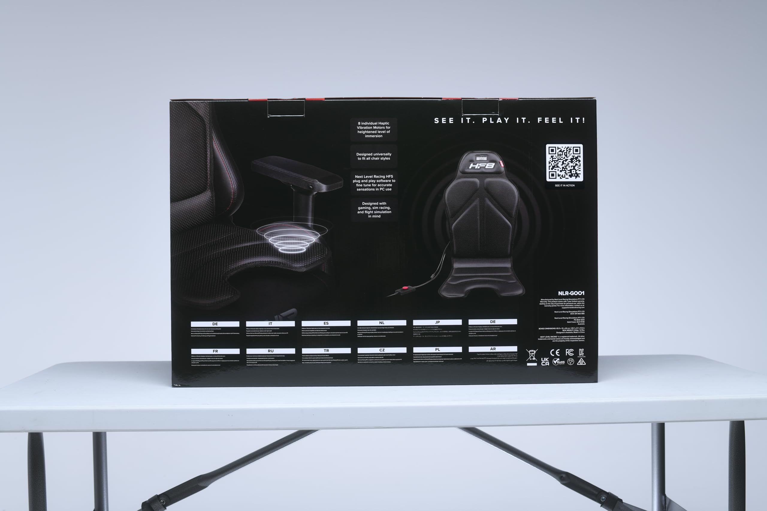Next Level Racing HF8 Haptic Feedback Gaming Pad (NLR-G001) - Immersive Force Feedback for PC & Console Racing Games - Enhance Realism in Sim Racing, Flight Sims & VR Gaming