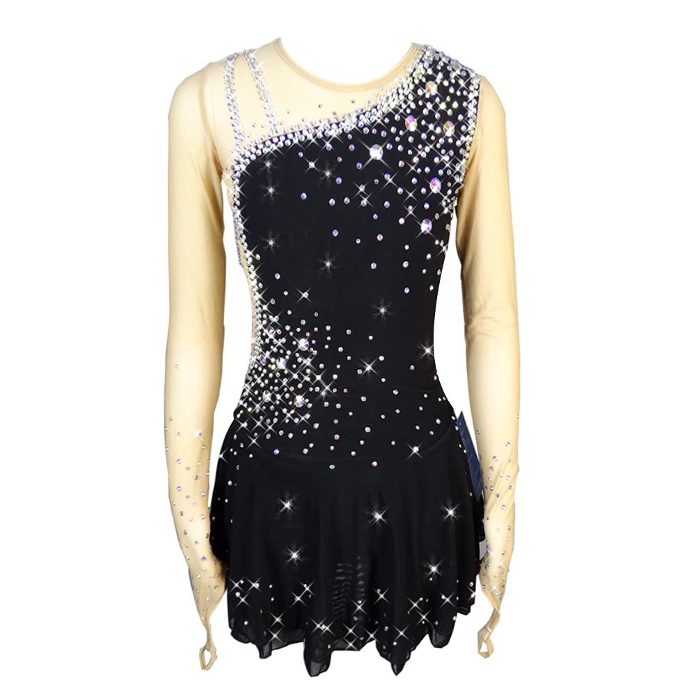 Girls Figure Skating Dress - Elegant Belly Dance & Ice Skating Costume for Women - Perfect for Performances, Competitions & Dance Practice