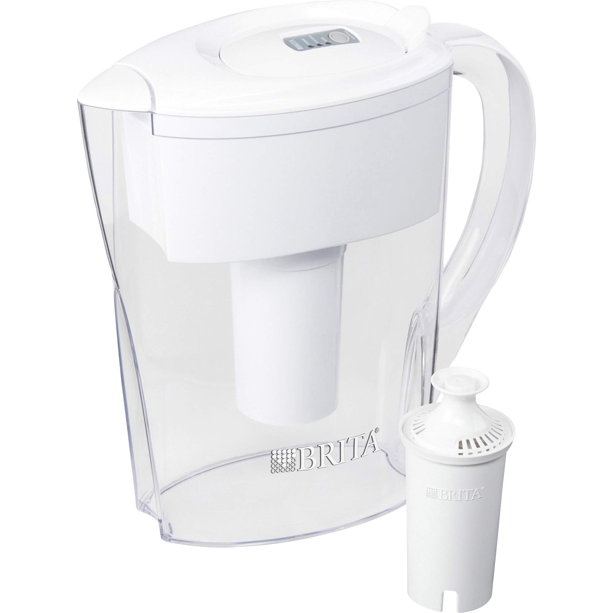 Brita Space Saver Water Filter Pitcher - 10 Cup BPA-Free Water Filtration System for Refrigerator & Small Kitchens | Clean Drinking Water for Home, Office & Dorm Use
