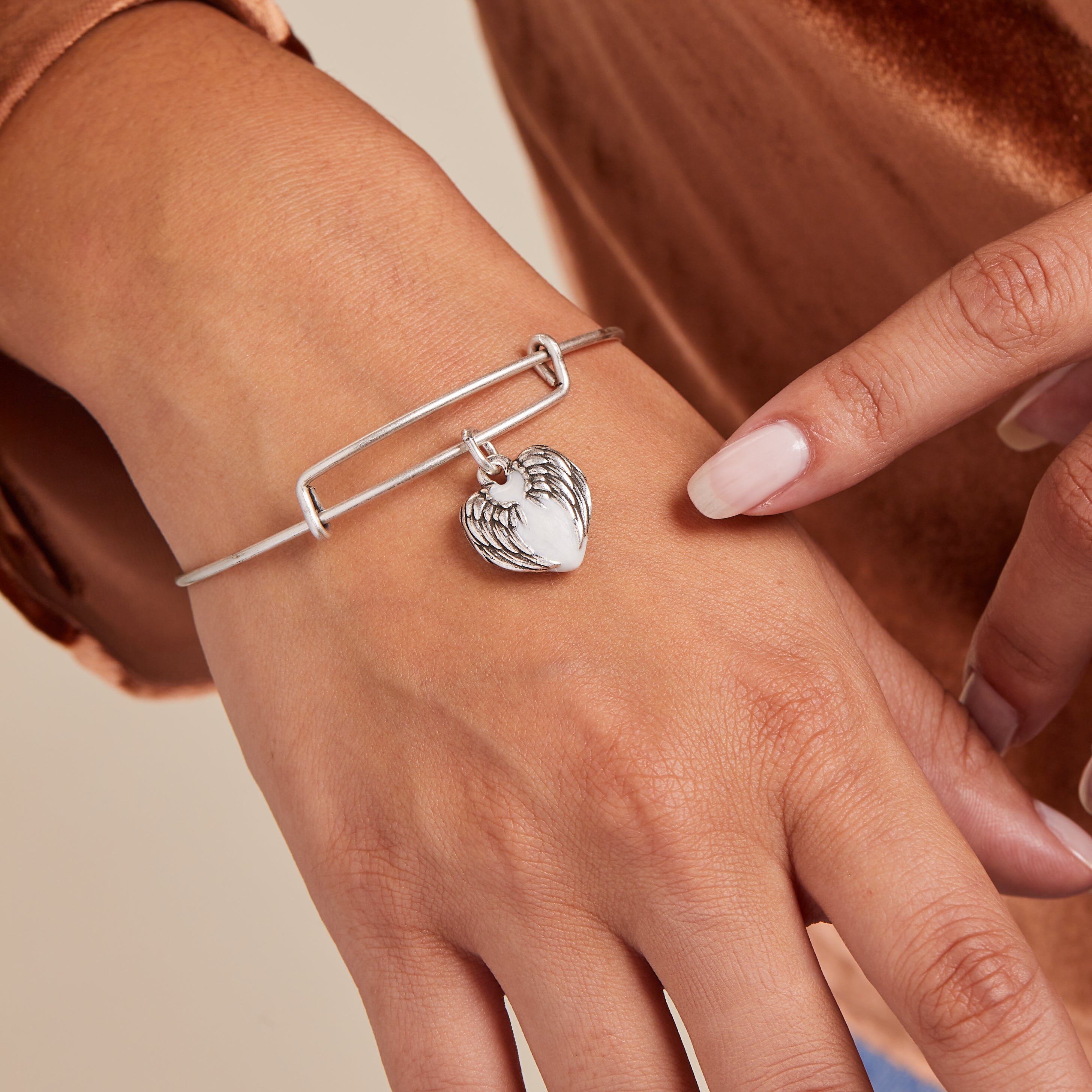 Guardian of Your Heart Pearl Charm Bangle - Elegant Pearl Bracelet for Women, Dainty Adjustable Bangle with Heart Charm - Perfect for Valentine's Day, Anniversary, Wedding, or Everyday Wear