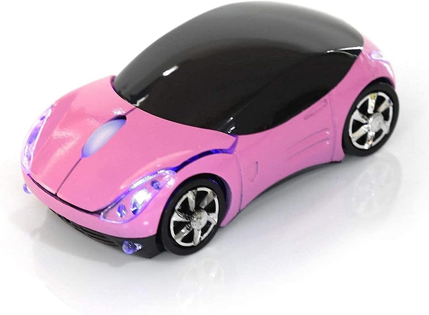 2.4G Wireless Mouse - 3D Car Shaped Optical Mouse with USB Receiver for PC, Laptop, Mac (Pink) - Perfect for Gaming, Office Work, and Travel Use