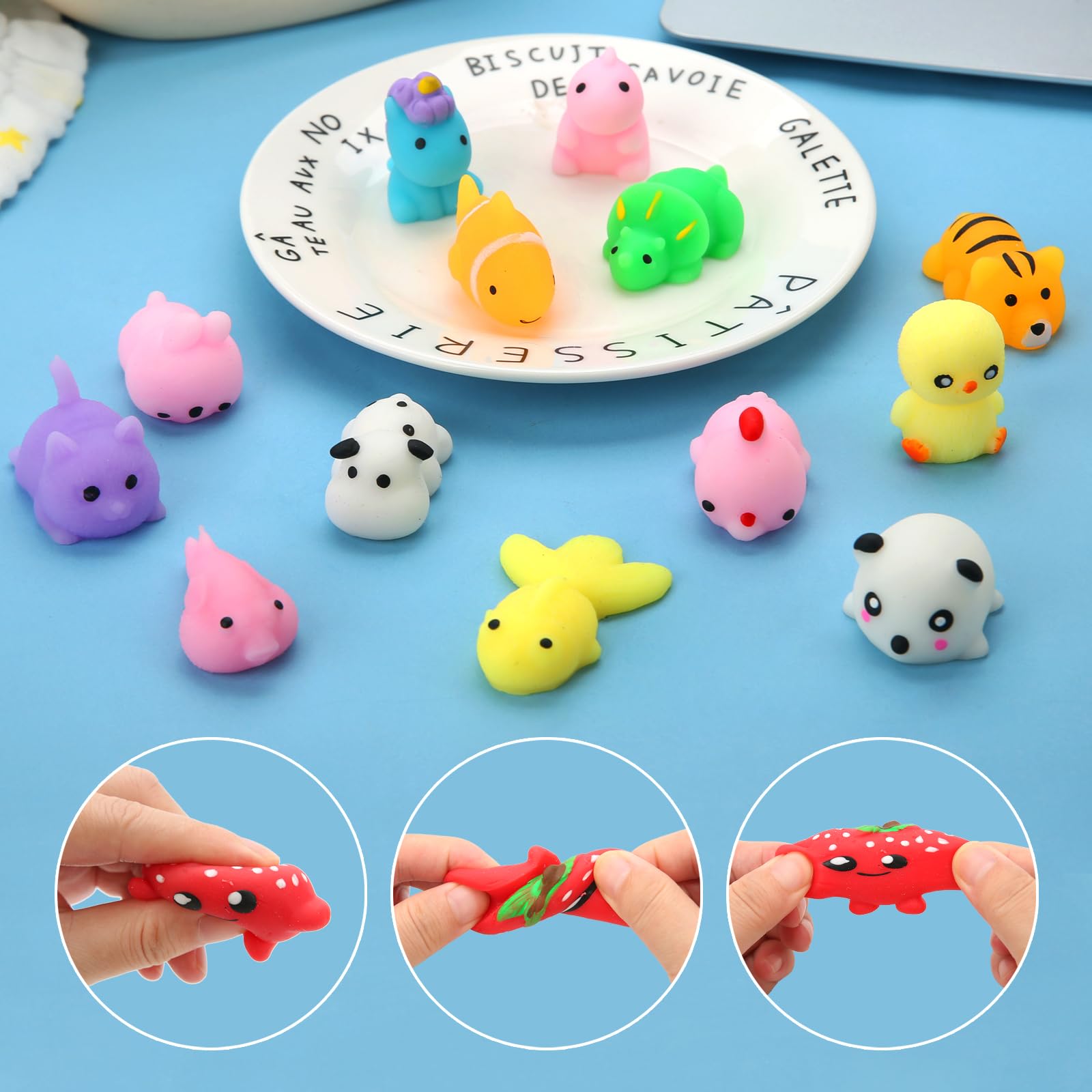 30 Pack Kawaii Squishy Toys for Kids Ages 4-12 - Cute Animal Mochi Stress Relief Sensory Toys for Classroom, Birthday Party Favors & Christmas Gifts - Perfect for Goodie Bags, Treasure Box Prizes and Anxiety Relief