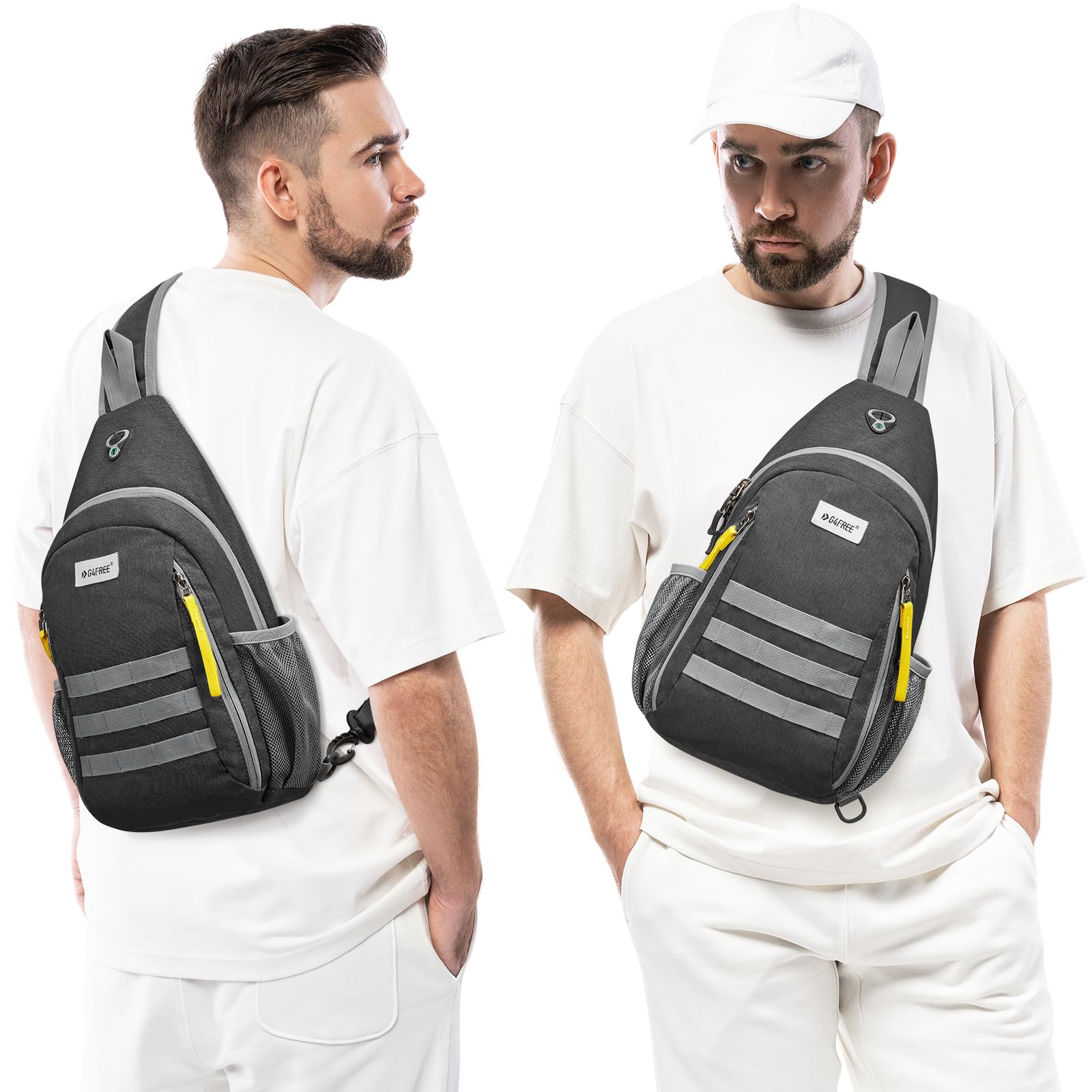 G4Free RFID Blocking Sling Bag Crossbody Backpack - Anti-Theft Travel Chest Bag for Men & Women - Lightweight Hiking Daypack for Outdoor Sports, Gym, Commuting & Daily Use