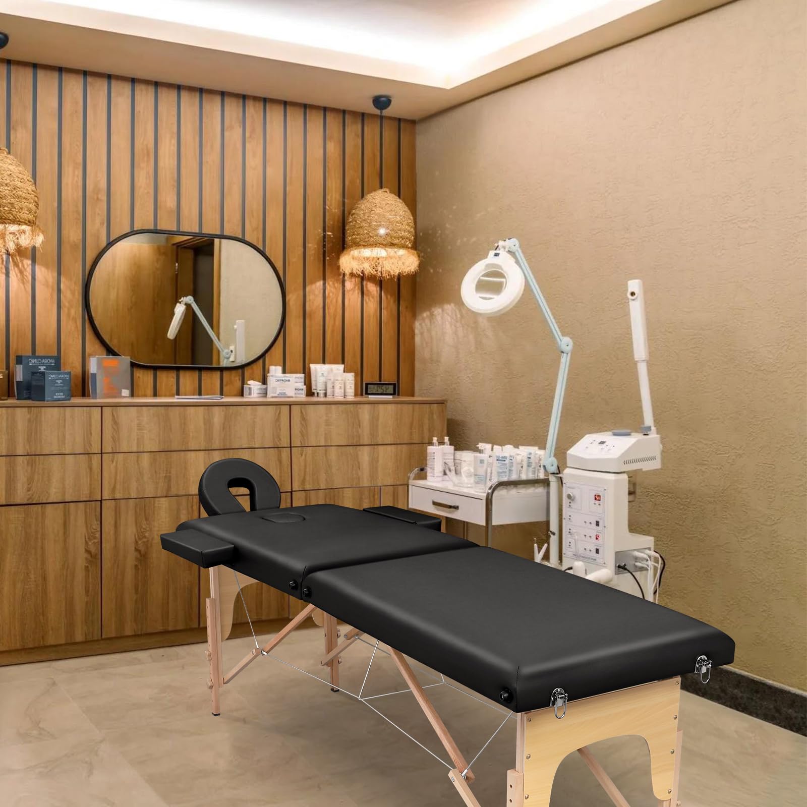 Portable Folding Massage Table - Professional Spa & Lash Bed for Home Use - Physical Therapy Table with Adjustable Height - Perfect for Massage Therapists, Estheticians & Home Spa Relaxation