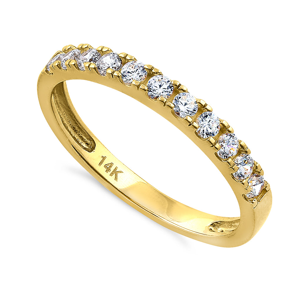14K Yellow Gold Single Row Diamond Ring - 0.45 Carat Classic Solitaire Engagement Ring for Women, Perfect for Proposals, Anniversaries & Special Occasions