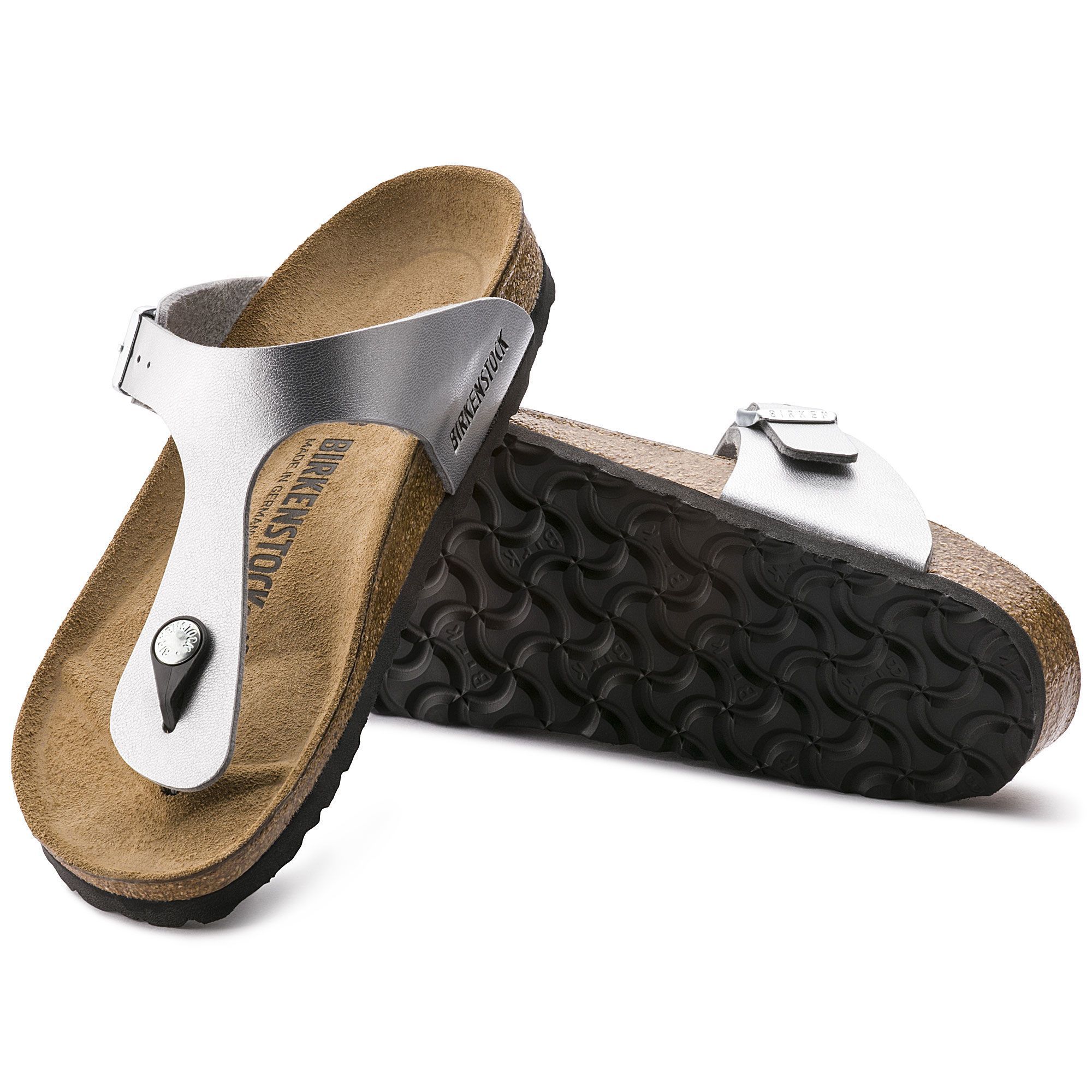 BIRKENSTOCK GIZEH Women's Sandals - Silver Birko-Flor Synthetic Upper Comfort Footbed | Perfect for Summer, Beach, Casual Wear & Everyday Comfort