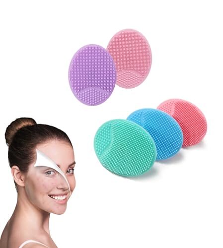 Giffy® Silicone Facial Cleansing Brush - Soft Bristle Blackhead Remover & Deep Pore Exfoliator for Skin Care, Beauty Scrubber (2-Pack, Multicolor) - Perfect for Daily Face Cleansing & Makeup Removal Routine
