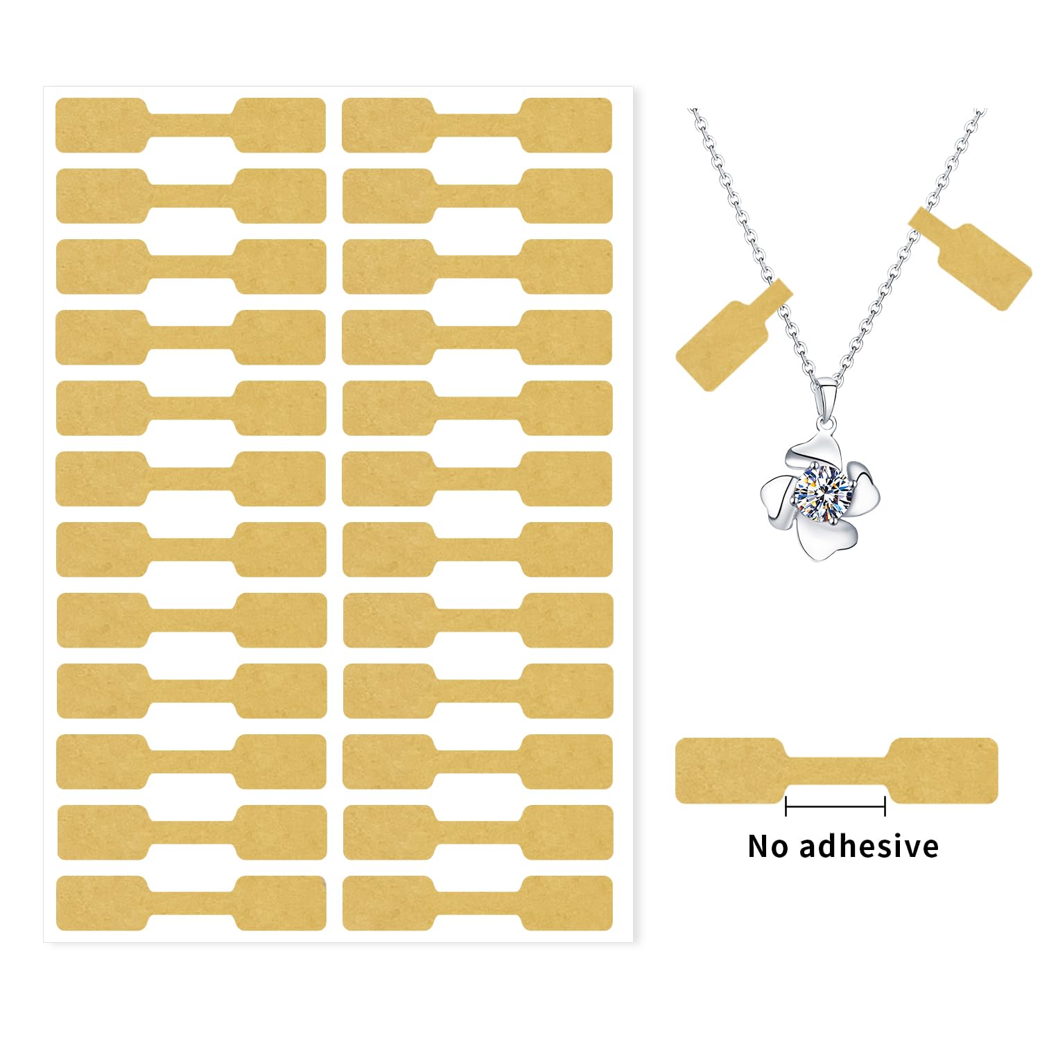 Kraft Jewelry Price Tags - Smudge-Proof with Any Pen, No Glue in Foldable Middle Section - Perfect for Jewelry, Handicrafts & Small Business Pricing (600 PCS per Bag) - Ideal for Boutique Displays, Craft Fairs & Retail Organization