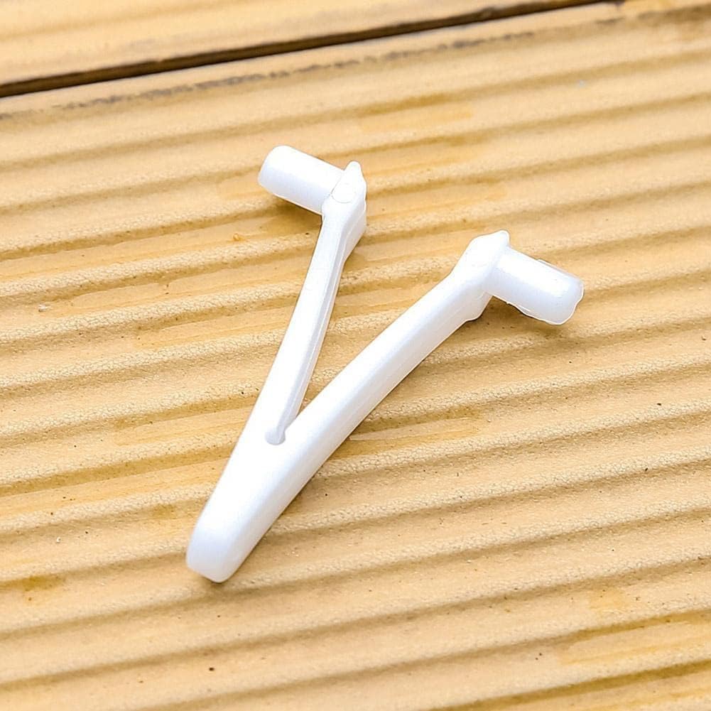 6Pcs White Pool Supply V Clip - Replacement Butterfly Clips for Pool Vacuum Heads, Spa & Swimming Pool Cleaning Tools - Perfect for Pool Maintenance and Chemical Applications