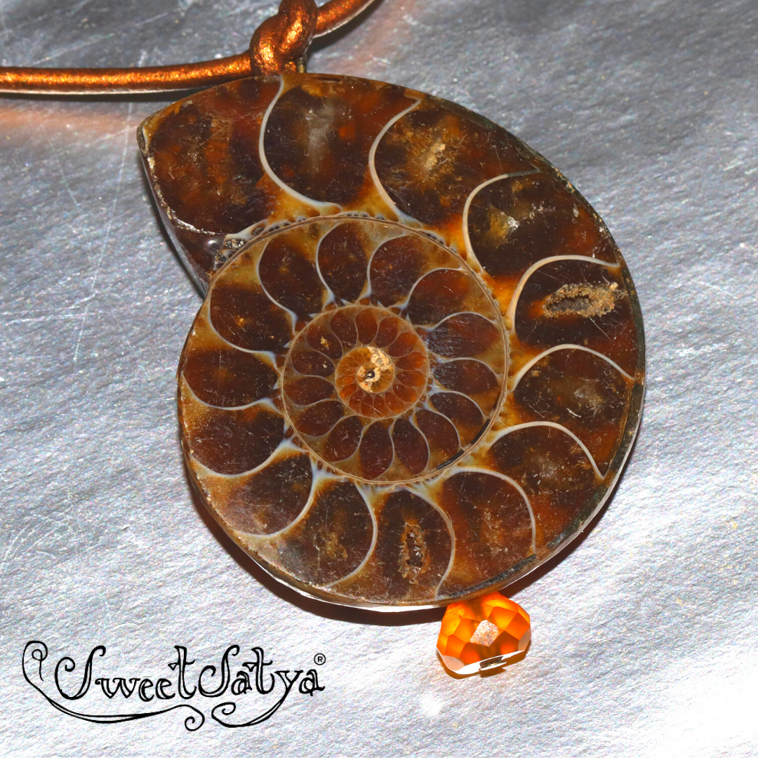 Natural Ammonite Fossil Jewelry - Handmade Sterling Silver Pendant Necklace for Women - Perfect for Boho, Vintage & Nature-Inspired Fashion
