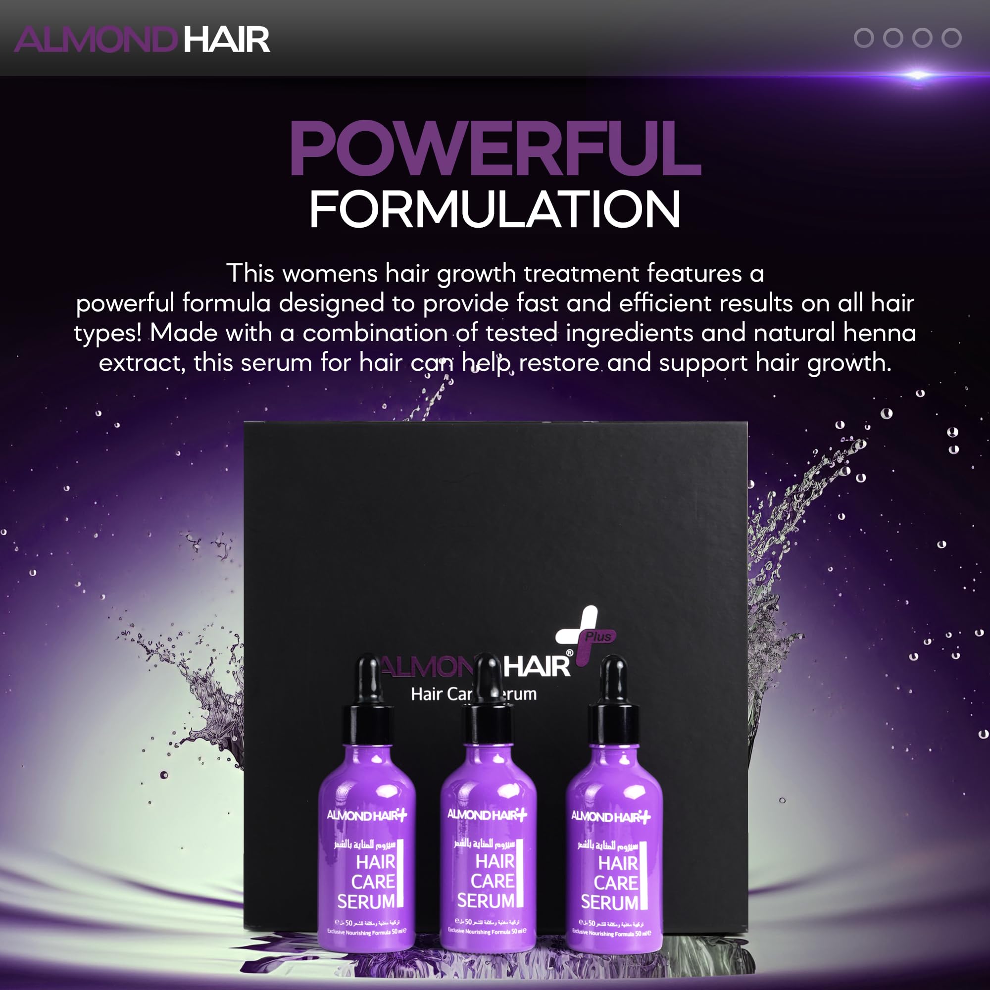 Hair Growth Serum for Women - 3 Pack 50ml Hair Regrowth Treatment with Natural Henna Extract - Non-Greasy Solution for Thinning, Damaged & Hair Loss - Perfect for Daily Use & Scalp Care at Home