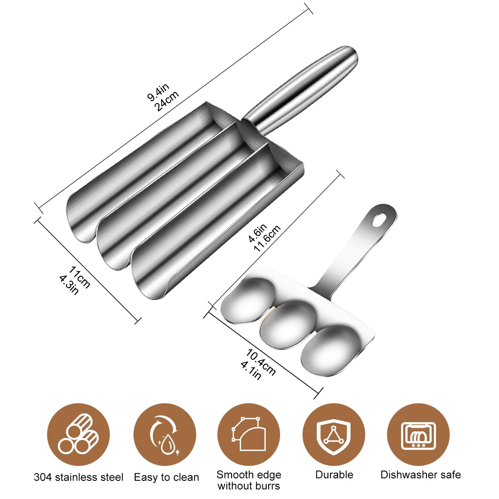 Stainless Steel Meatball Maker Tool - Triple Scoop Ball Mold with Cutting Edge for Easy Homemade Meatballs | Perfect for Meatball Lovers, Kitchen Enthusiasts & Italian Cooking | Ideal for Meal Prep, Party Snacks & Family Dinners