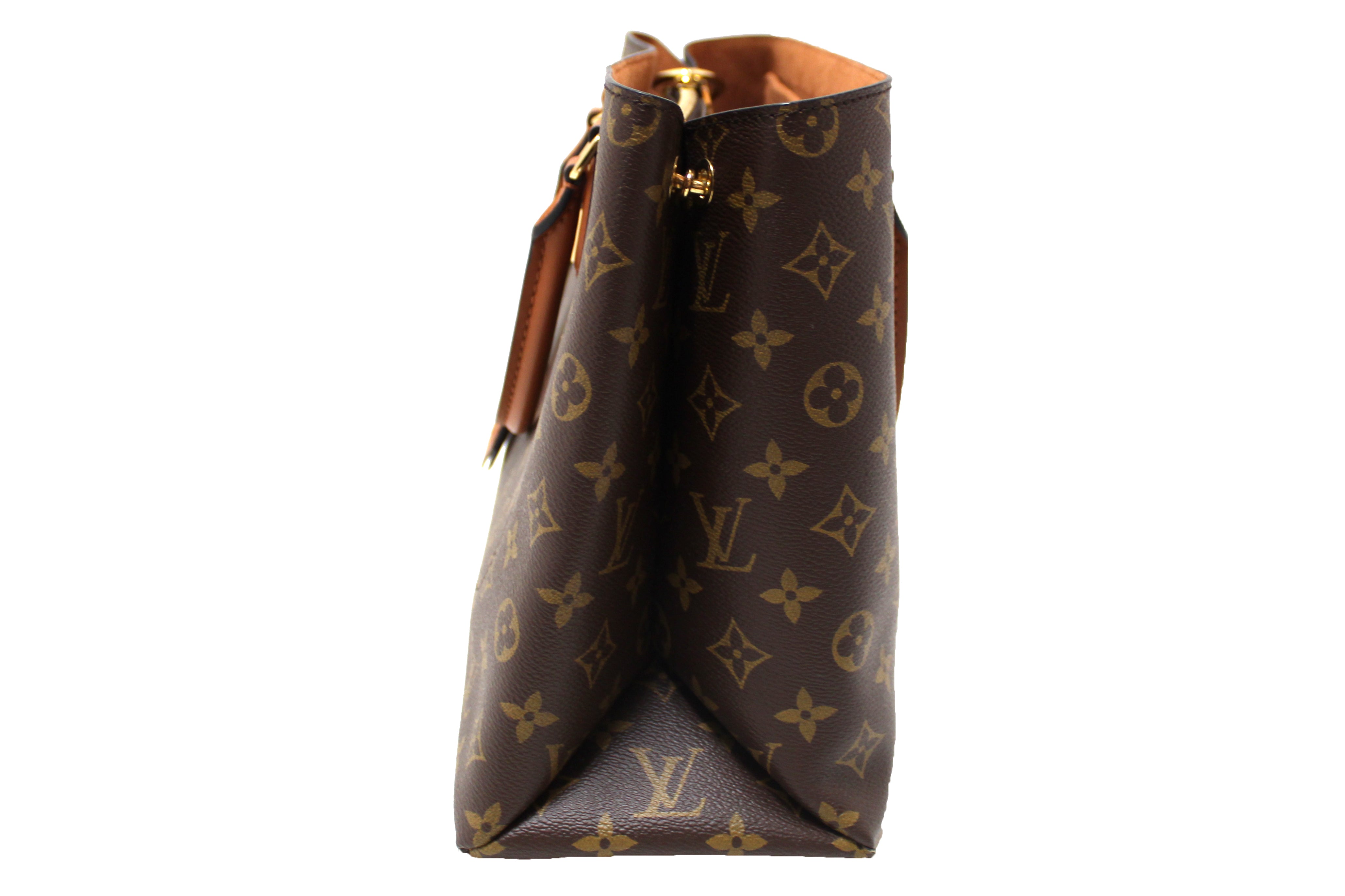 Authentic Louis Vuitton Monogram Flower Tote Bag - Luxury Caramel Leather Shoulder Bag for Women, Perfect for Work, Travel & Everyday Use
