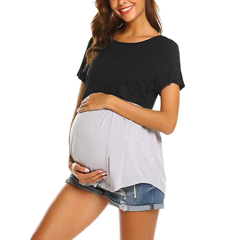 Comfy Maternity T-Shirt for Breastfeeding & Pregnancy - Halloween Thing 1 Thing 2 Design - Perfect for Nursing Moms & Casual Wear