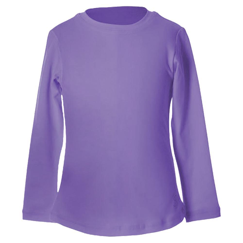 Girls' UV Protection Long Sleeve Tennis Top - Amethyst Purple Athletic Shirt for Sun Safety & Performance | Perfect for Outdoor Sports & Summer Activities