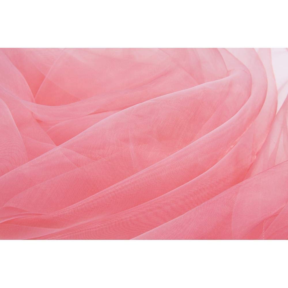 1 Pc, 40 Yards Coral Organza Fabric Roll for Wedding Pew Bows, Drapes, Backdrops, Bouquet Wraps, Ceiling Decor - Perfect for DIY Wedding Decorations, Party Backdrops, Gift Wrapping and Craft Projects