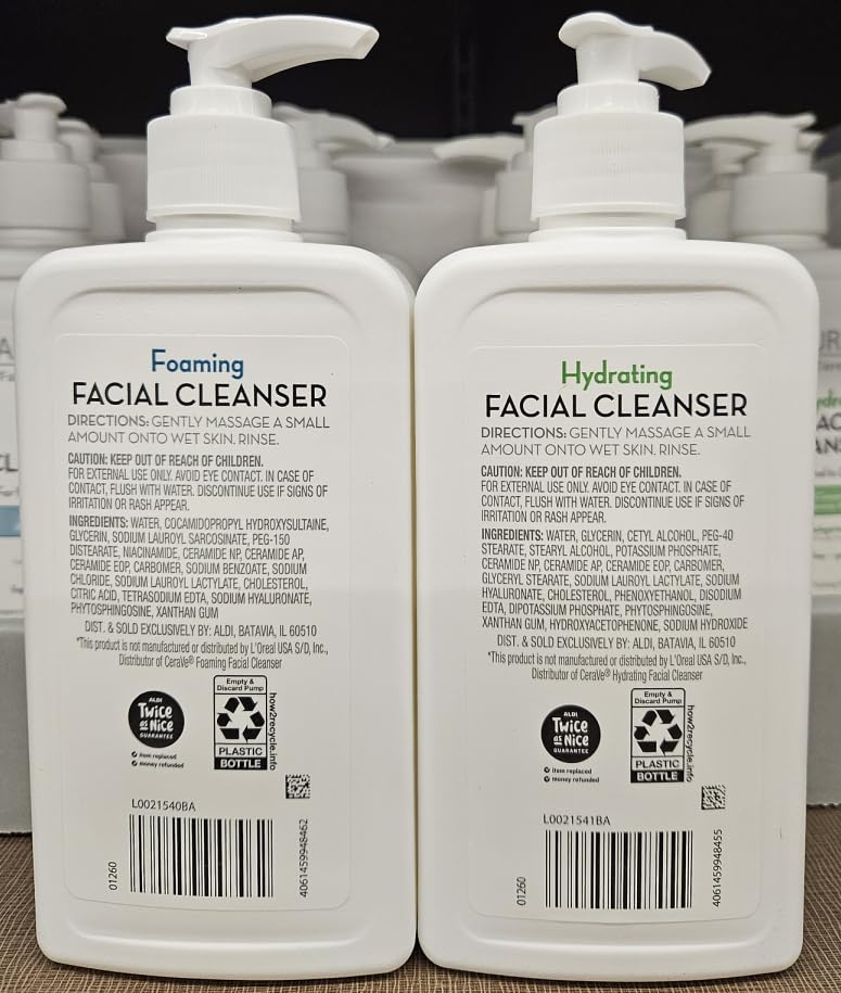 Lacura Hydrating Foaming Facial Cleanser - 12 fl oz (355ml) - 2 Pack - Gentle Face Wash for Dry & Sensitive Skin - Perfect for Daily Skincare Routine & Travel