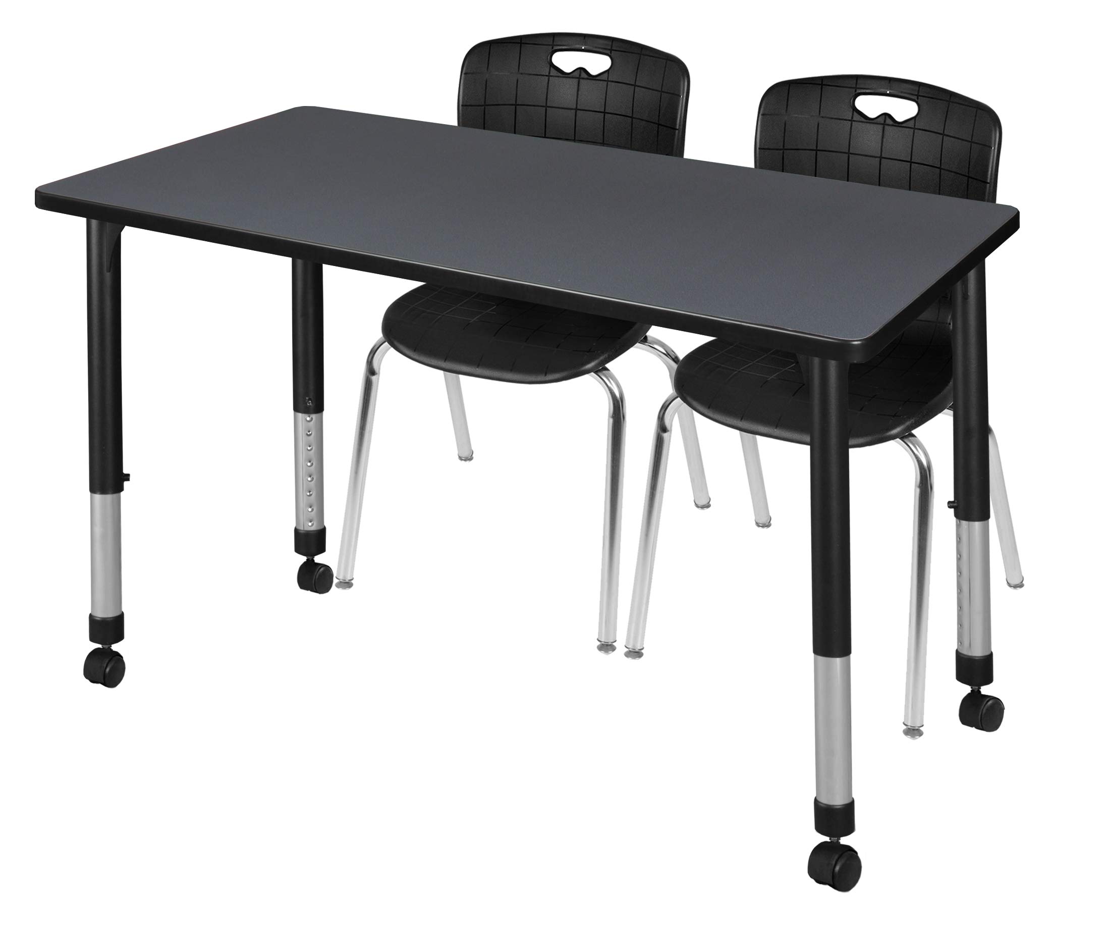 Regency Kee Height Adjustable Mobile Classroom Table Set with Two 18