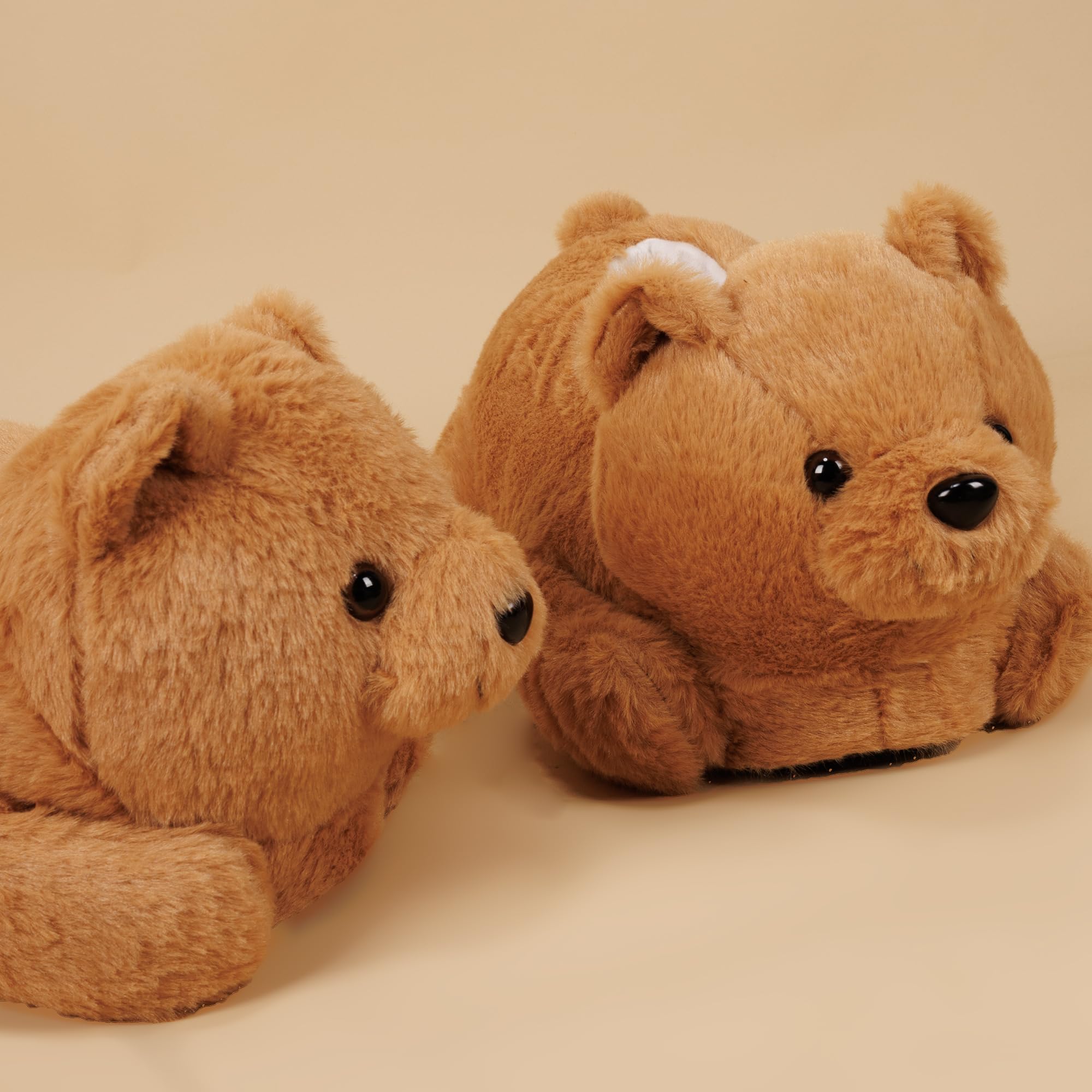 Warm Fuzzy Teddy Bear Slippers for Women & Men - Cozy Plush Animal House Shoes with Non-Slip Sole | Perfect Winter Indoor Slides for Home, Lounge & Gift Giving