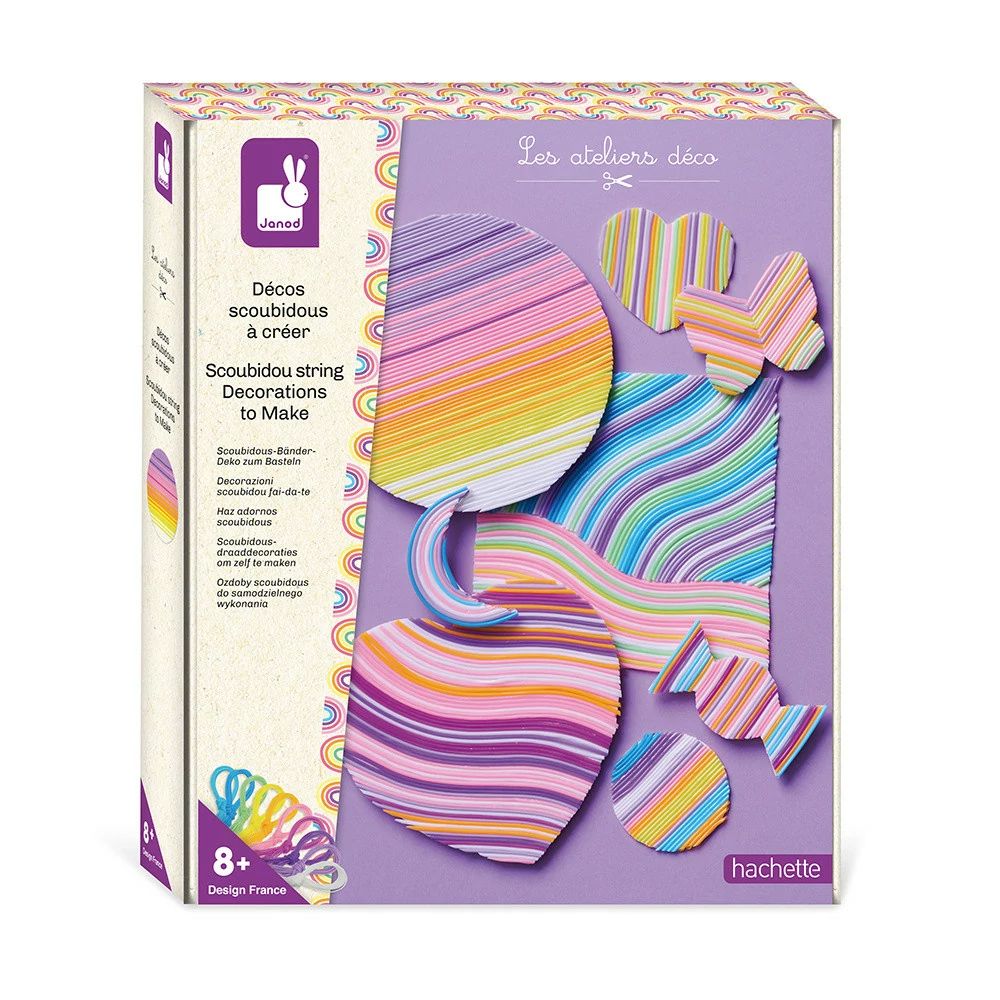 Janod Scoubidou String Decorations - Colorful Craft Strings for DIY Jewelry & Keychains - Perfect for Kids' Arts & Crafts Projects