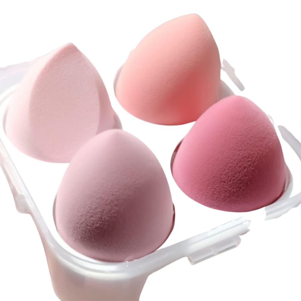 ZemGlam 4in1 Makeup Sponge Beauty Blender with Storage Box - for Flawless Foundation & Concealer