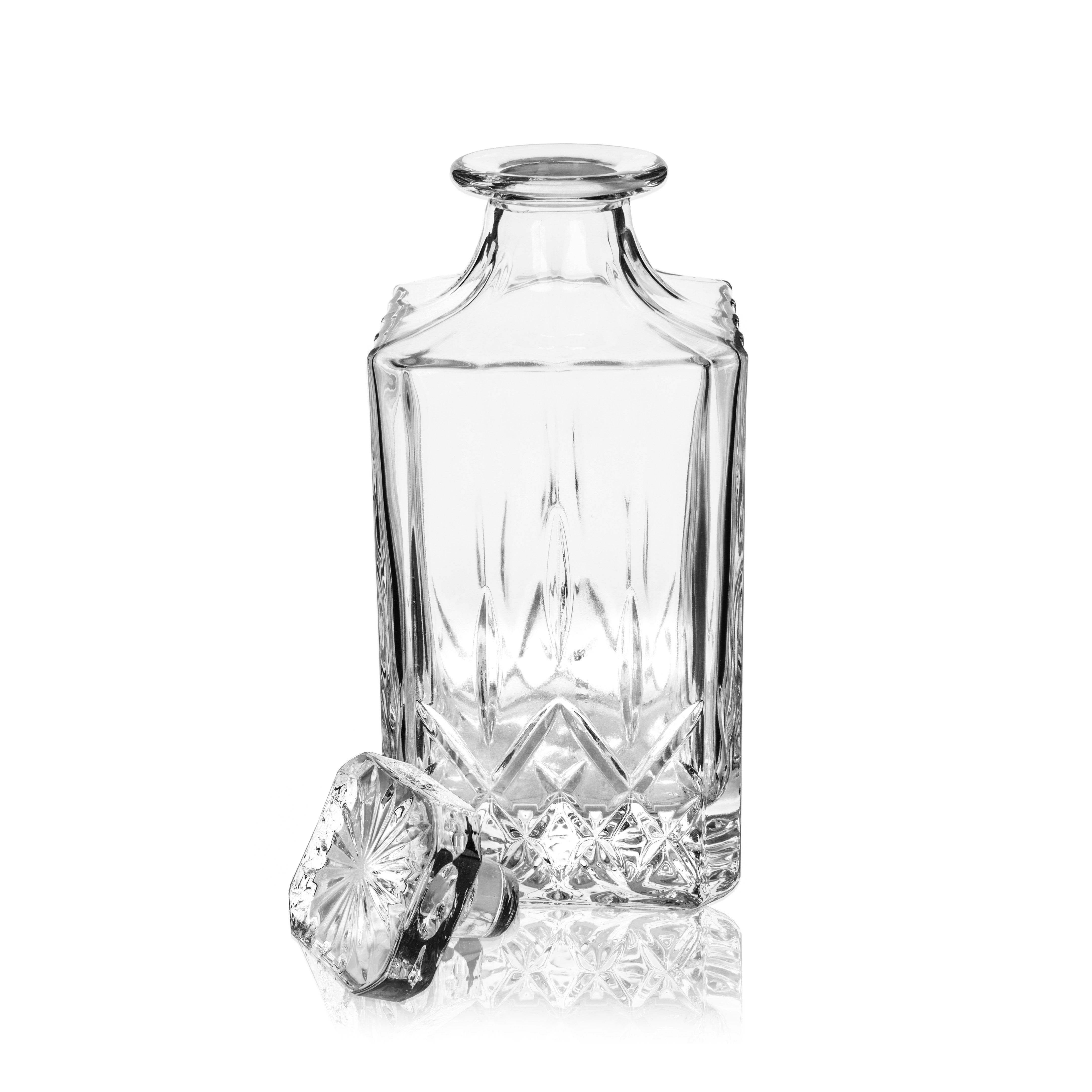 Premium Admiral Liquor Decanter Set - Elegant Glass Whiskey Decanter with 2 Crystal Whiskey Glasses - Perfect for Bourbon, Scotch, Rum & Brandy - Ideal for Home Bars, Gifts & Entertaining