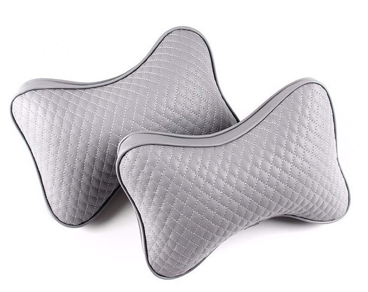 WEWESALE 2 Pack Universal Car Seat Neck Pillow - Genuine Leather Headrest Cushion with Breathable Design for Comfort & Support | Perfect for Long Drives, Road Trips & Commuting
