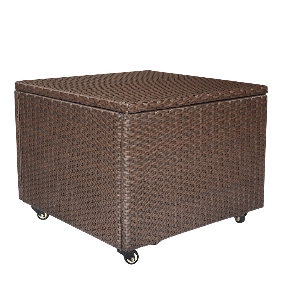 ATR ART TO REAL Outdoor Patio Wicker Storage Deck Box - Rust-Resistant Aluminum Frame & Durable Resin Rattan - Perfect for Garden, Poolside, and Backyard Organization