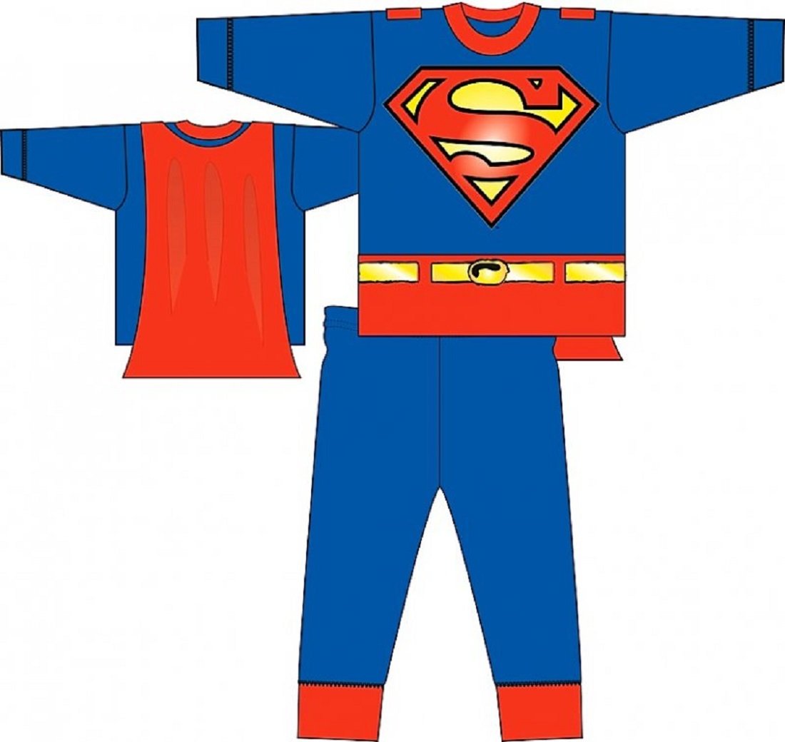 Superman Boys Pajama Set with Cape for Kids Ages 2-8 Years | Soft & Comfortable Sleepwear for Superhero Costume Play & Bedtime