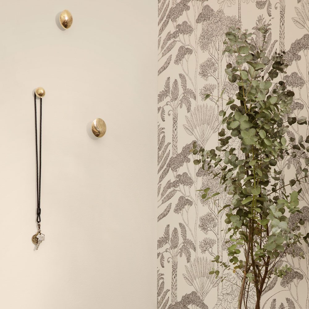 FERM LIVING x Helena Rohner Lemon Wall Hook - Brass Hooks for Coats, Keys & Decor - Stylish Kitchen & Entryway Organizer