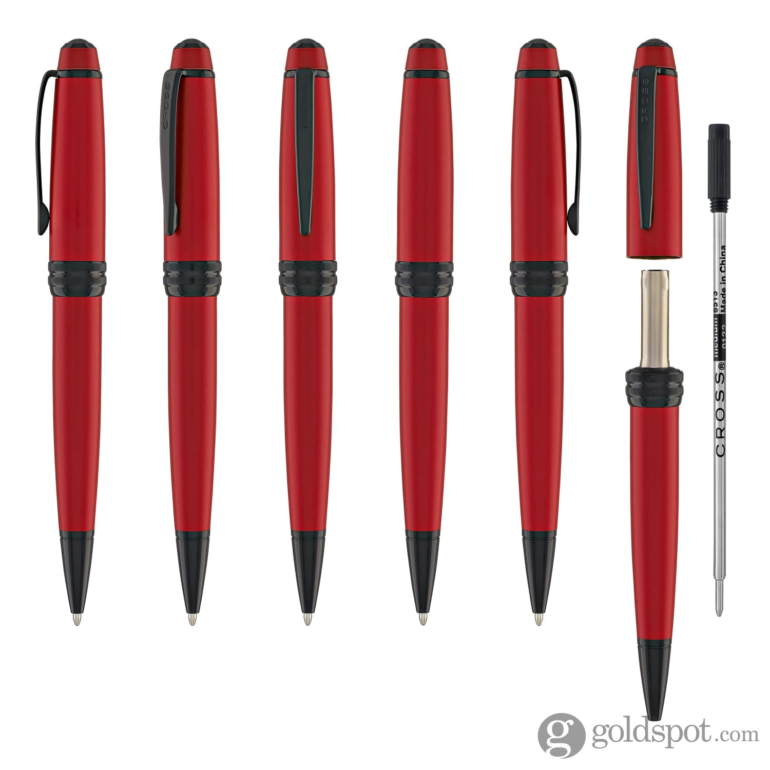 Cross Bailey Matte Red Lacquer Ballpoint Pen - Premium PVD Coating for Smooth Writing - Perfect for Office, School & Gift Giving