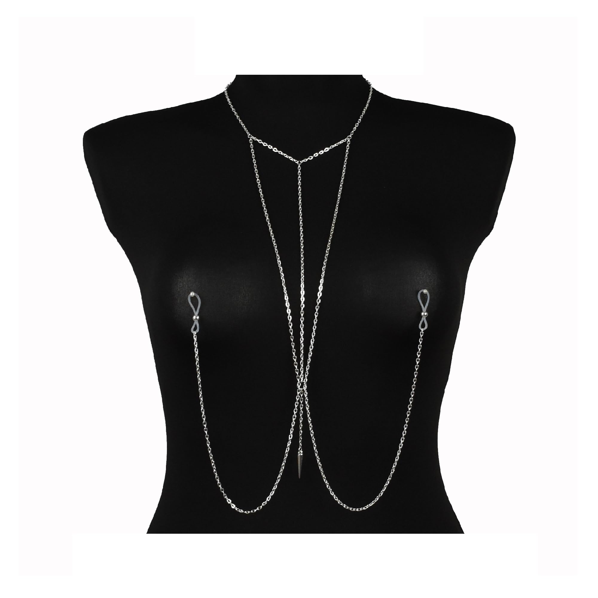 Non-Piercing Nipple Jewelry Chain - Fake Nipple Ring for Women, Adjustable Body Chain Necklace - Sexy Discreet Jewelry for Parties, Date Nights & Boudoir Photography