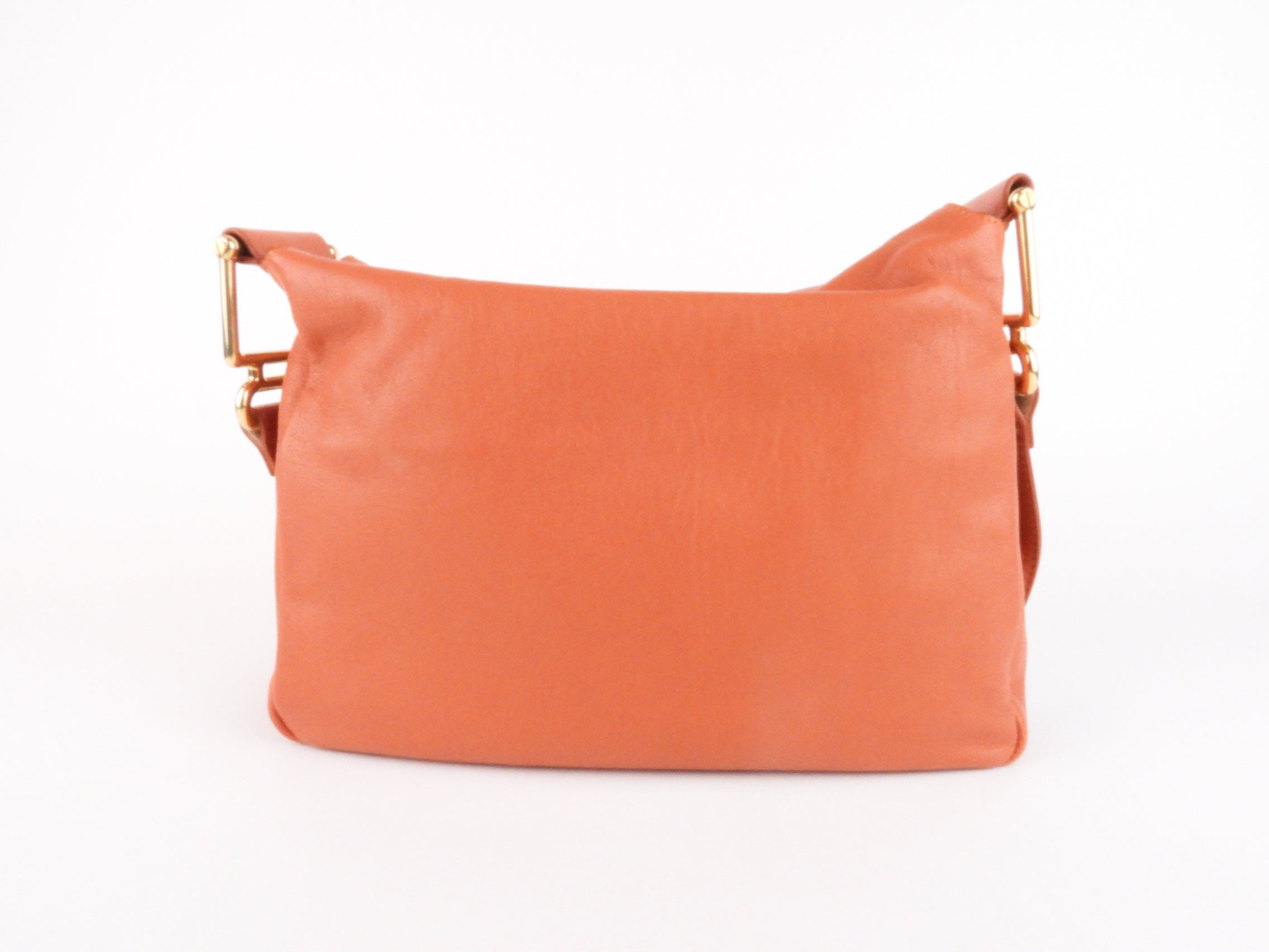 Chloe Vanessa Shoulder Bag - Genuine Orange Leather Crossbody Purse for Women | Perfect for Work, Travel & Everyday Use