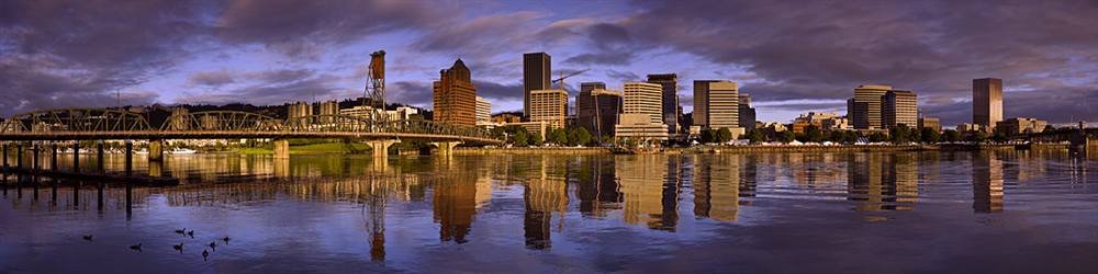 Portland Waterfront Skyline Peel & Stick Wall Mural - 72