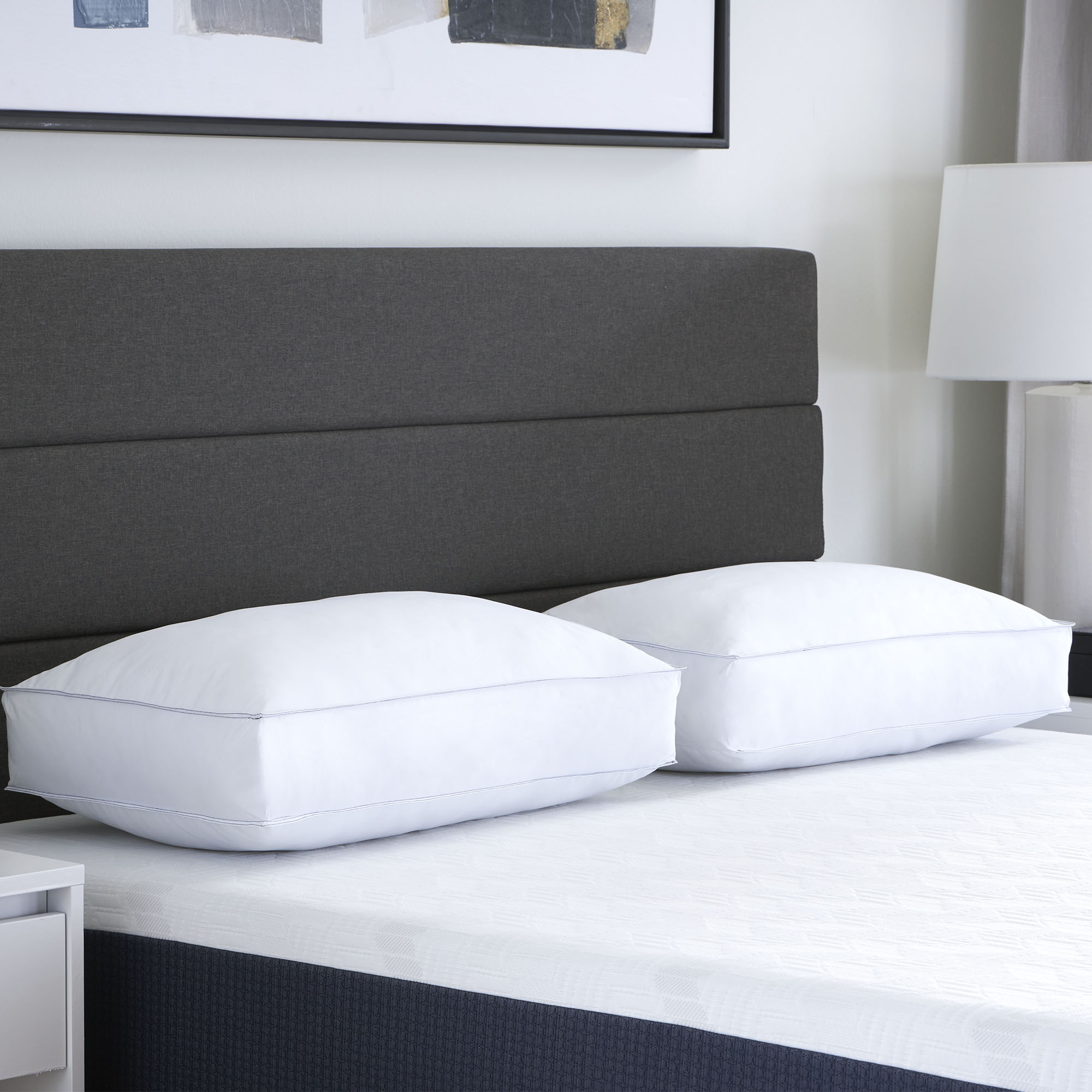 Comfort Tech Down Alternative Plush Side Sleeper Pillow - Ultra Soft Hypoallergenic Support for Neck & Shoulder Pain Relief - Perfect for Back, Stomach & Side Sleepers, Travel & Home Use