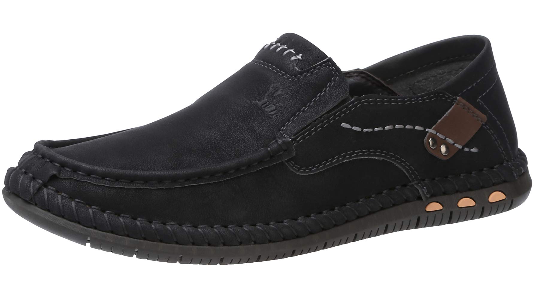CAMEL CROWN Men's Leather Loafers - Slip On Casual Shoes for Walking & Driving (Black/Brown, Size 7-12) - Office & Travel Comfort