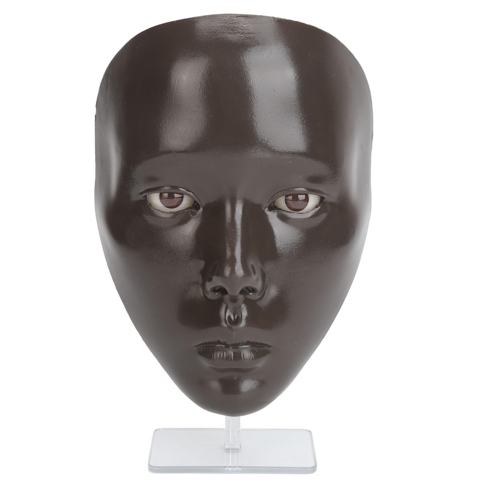 Dark Skin Full Face Makeup Mannequin Board with Stand for Cosmetics Practice - Salon & Beauty Training