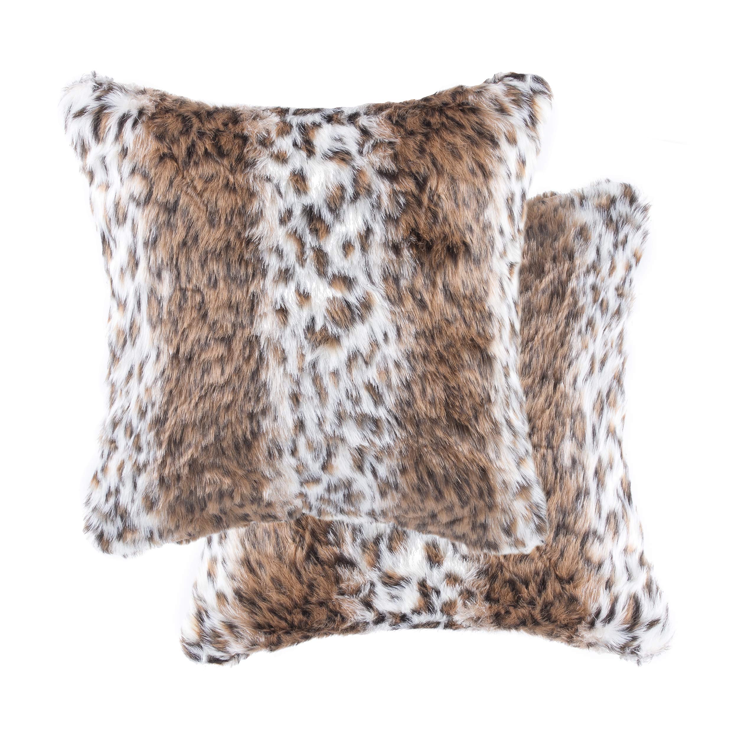 Premium Faux Fur Throw Pillows Set of 2 - 18x18 Inch Soft Double-Sided Decorative Cushions for Sofa, Bed & Home Decor - Perfect for Living Room, Bedroom & Cozy Winter Nights