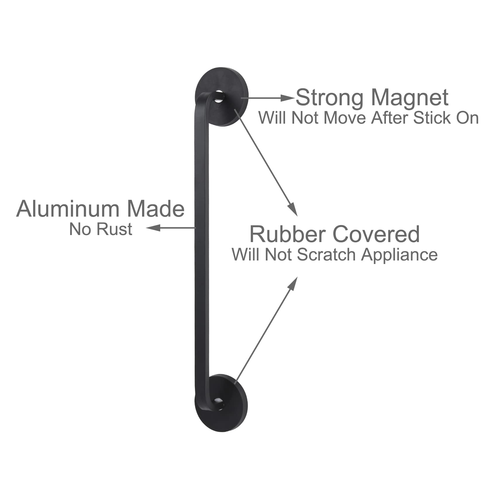Super Strong Magnetic Refrigerator Door Handle - Heavy Duty Fridge Pull Handle Replacement for Metal Entry Doors, Garage & Dryer (2-Pack) | Easy Installation & Secure Grip for Seniors & Kids