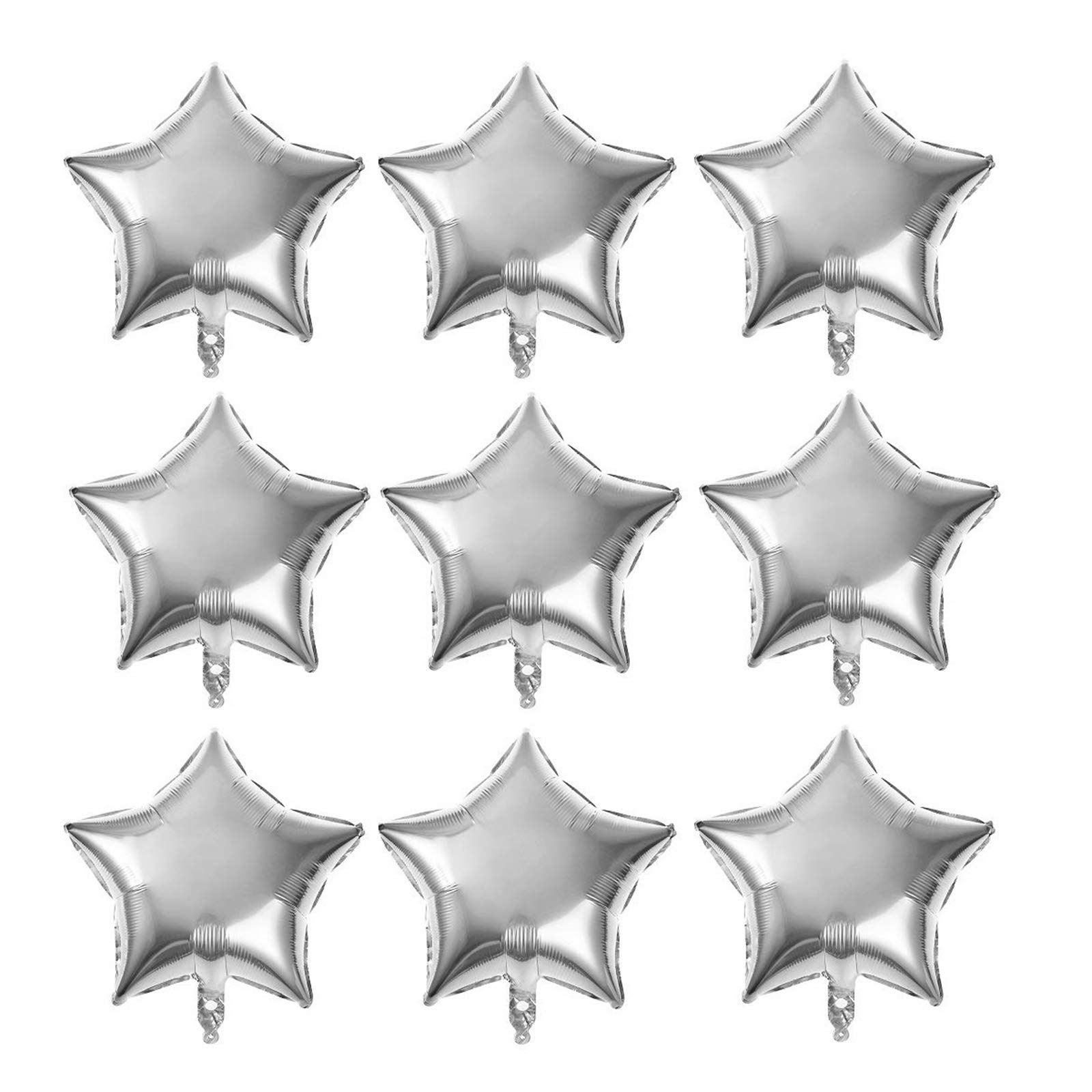 20Pcs Silver Star Balloons - 18 Inch Mylar Foil Twinkle Party Balloons for Birthday, Baby Shower, Wedding Decorations | Perfect for Indoor & Outdoor Celebrations, Photo Backdrops, and Festive Events
