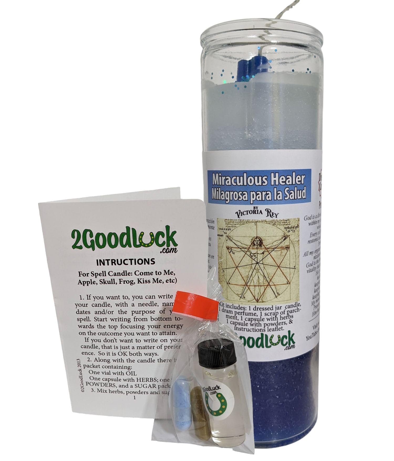 Miraculous Healing Dressed Candle Kit - Spiritual Candle Set for Health, Protection & Blessings | Perfect for Prayer Altars, Home Cleansing & Spiritual Rituals
