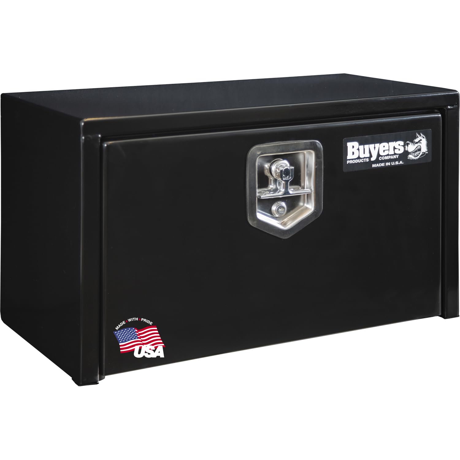 **Buyers Products 1703350 Black Steel Underbody Truck Tool Box with Lockable T-Handle Latch | 14 x 12 x 24 Inch | Heavy-Duty Contractor Tool Storage | Made in USA | Perfect for Pickup Trucks & Work Vans**    *(Ideal for Organizing Tools, Equipment & Supplies On-the-Go – Fits Under Truck Beds & Commercial Vehicles)*